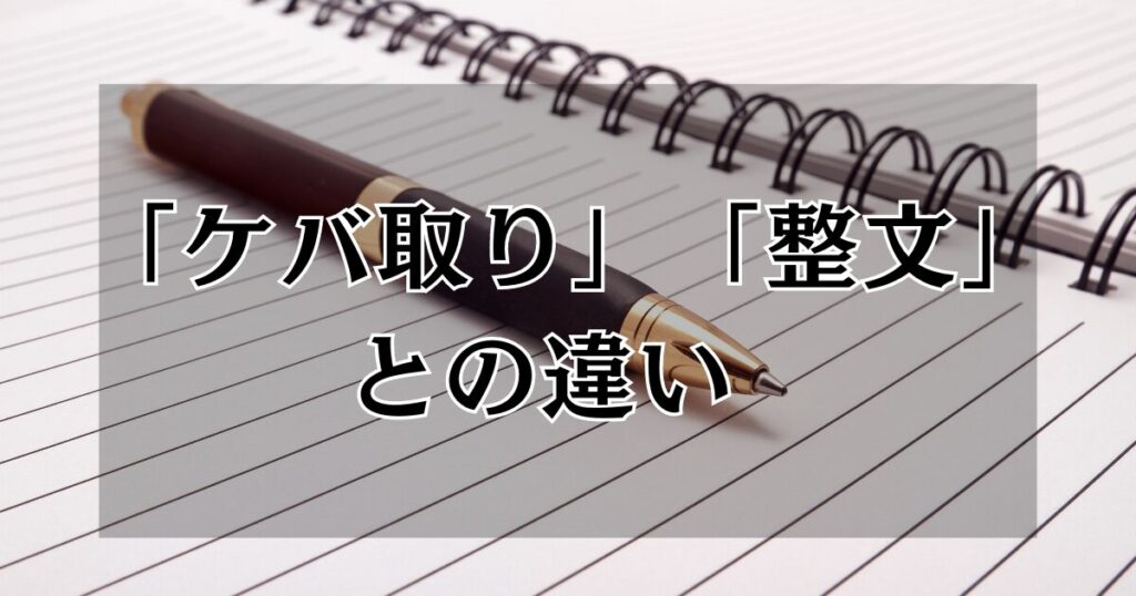 「ケバ取り」「整文」との違い【例文付き】